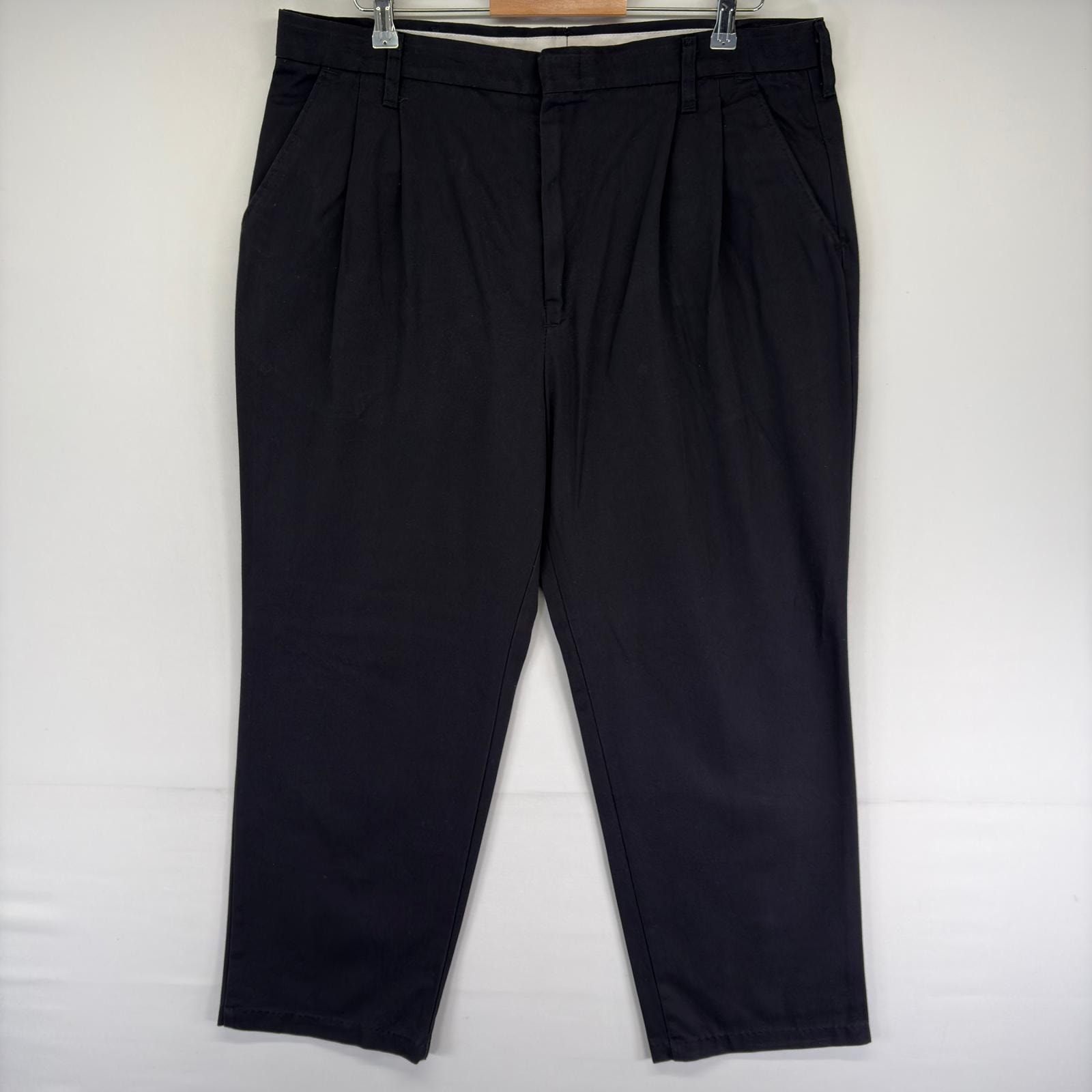 古着 レッドキャップ RED KAP パンツ ワークパンツ ワンポイントロゴ ジッパーフライ チノパン 2タック W38  ブラック系 メンズ