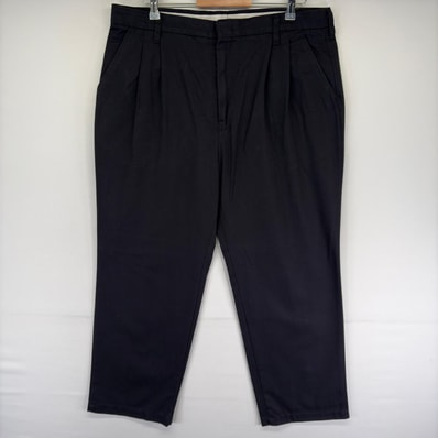 古着 レッドキャップ RED KAP パンツ ワークパンツ ワンポイントロゴ ジッパーフライ チノパン 2タック W38 ブラック系 メンズ