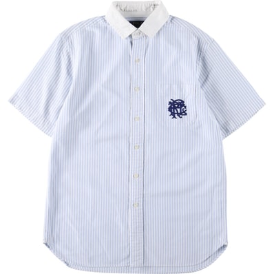 古着 ラルフローレン Ralph Lauren POLO RALPH LAUREN 半袖 ストライプシャツ クレリックシャツ メンズM相当/eaa668611