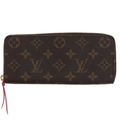LOUIS VUITTON ルイ・ヴィトン ポルトフォイユ クレマンス 長財布 M60742 モノグラム ブラウン ピンク レディース【中古】