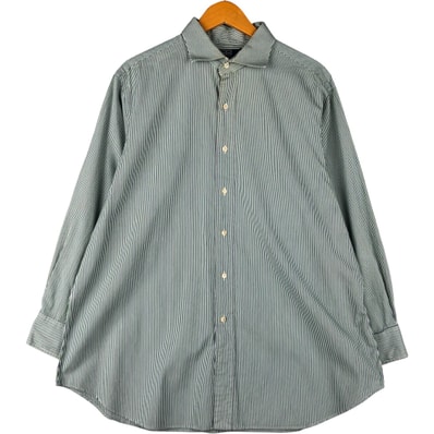 古着 ラルフローレン Ralph Lauren POLO by Ralph Lauren REGENT CLASSIC FIT 長袖 ワイドカラー ストライプシャツ メンズXL相当/eaa600198