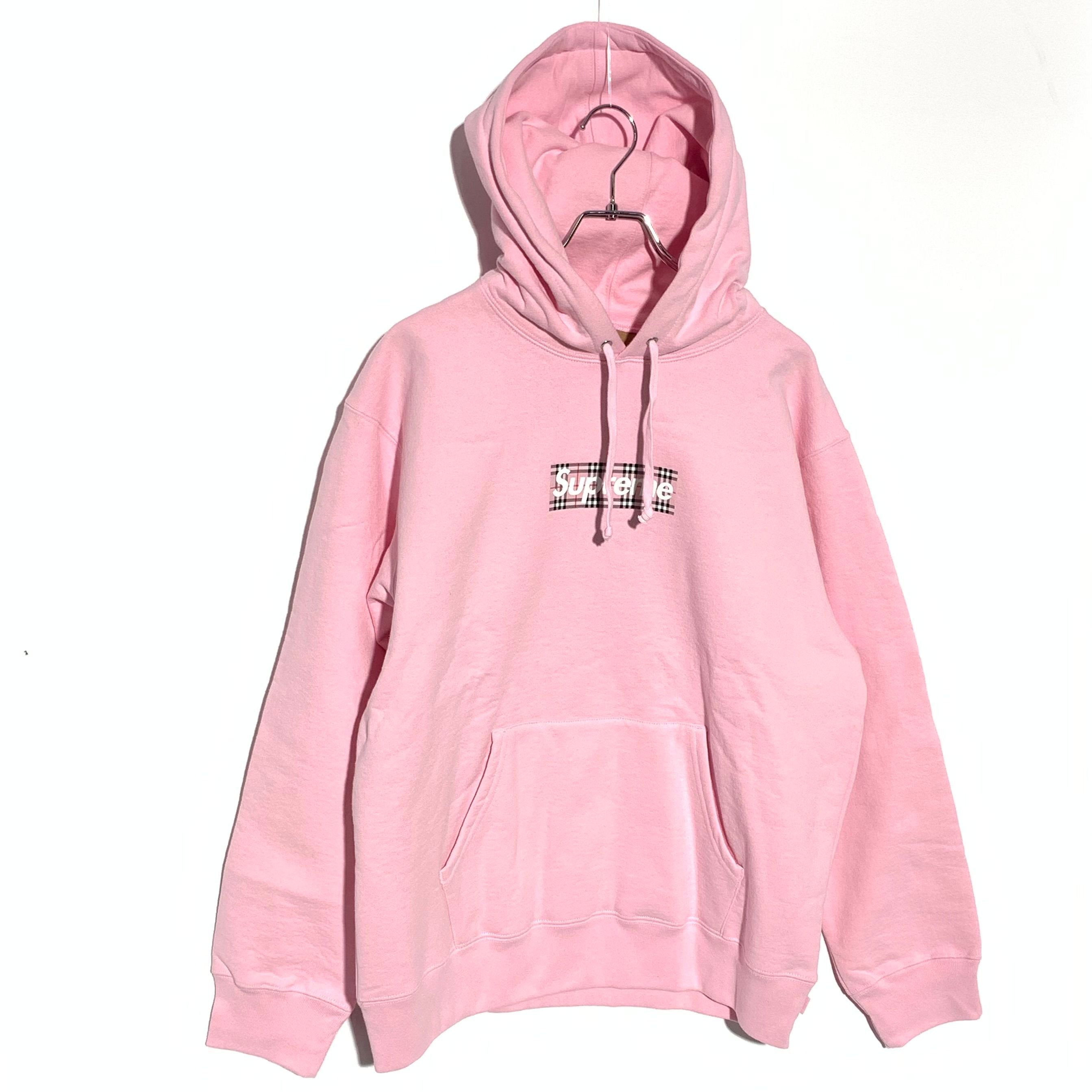 Supreme / Burberry Box Logo Hooded Sweatshirt "Pink"