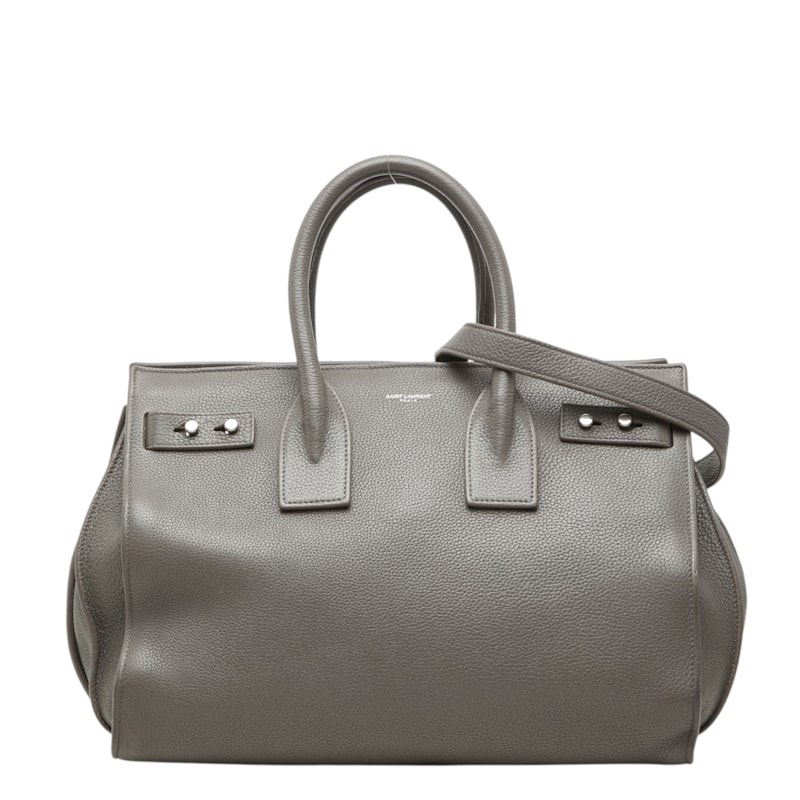 サンローラン サックドジュール スープル スモール ハンドバッグ ショルダーバッグ 2WAY グレー系 レザー レディース SAINT LAURENT 中古