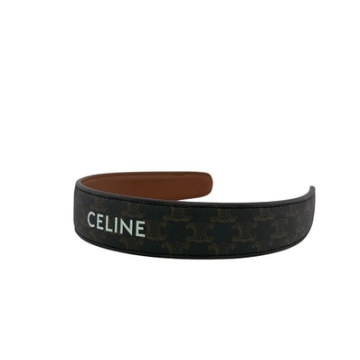 セリーヌ CELINE ヘアアクセサリー トリオンフ ロゴ カチューシャ ブラック
