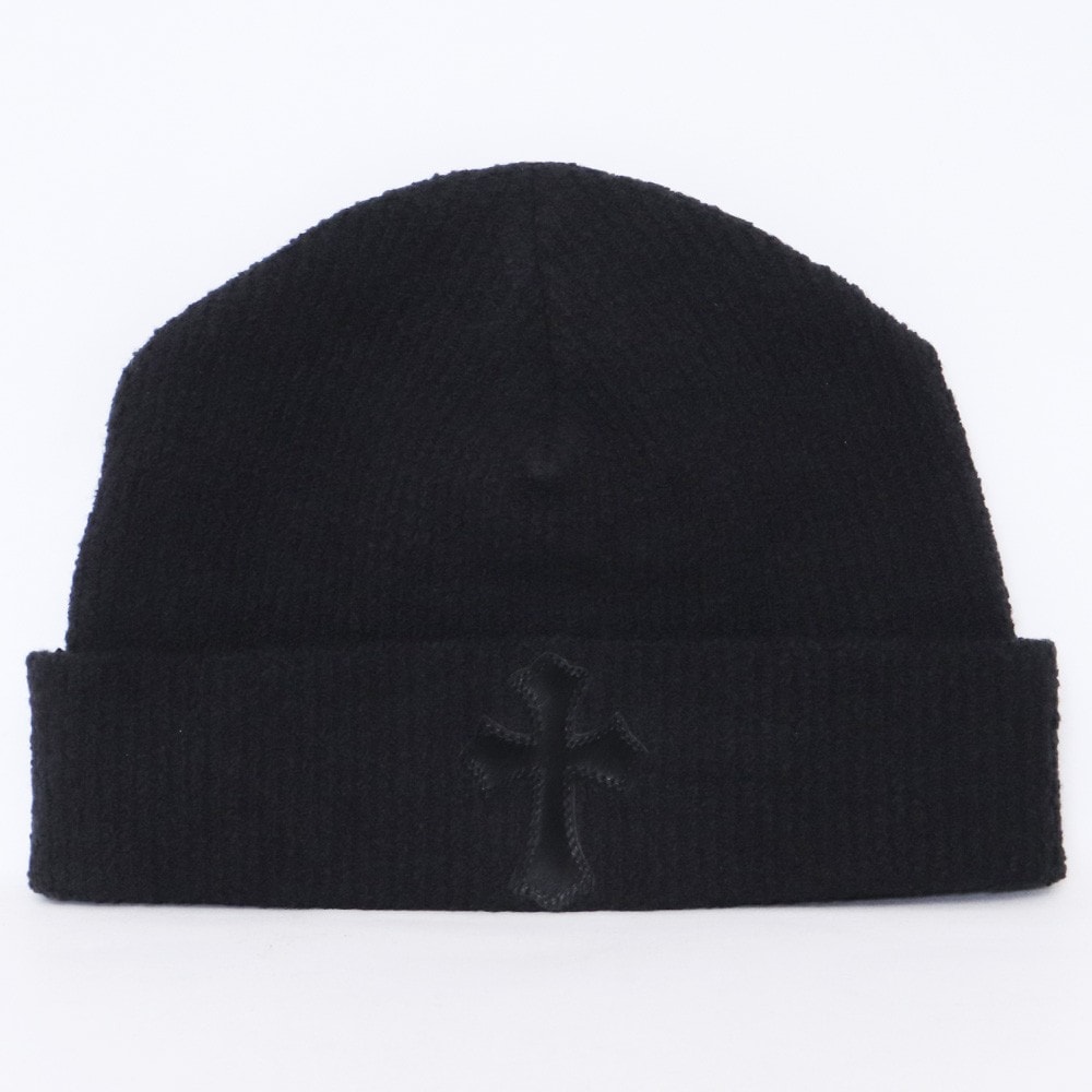 Chrome Hearts Calf Hair Leather Cross Patch Beanie "Black"