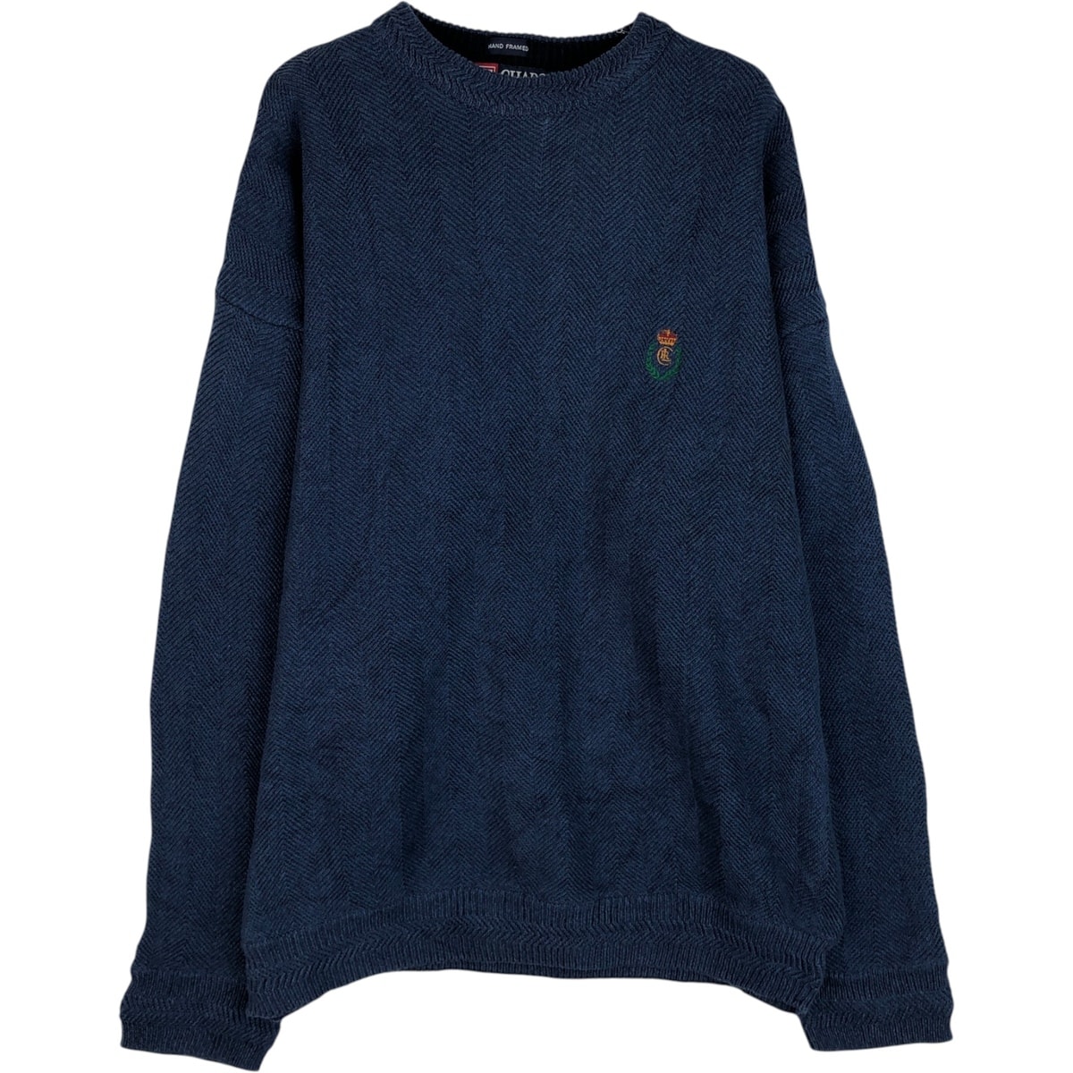古着 ラルフローレン Ralph Lauren CHAPS チャップス ヘリンボーン コットンニットセーター メンズXL相当/eaa645924
