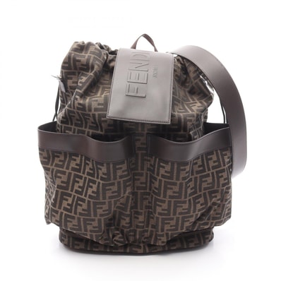 フェンディ FENDI ストライク ラージ FFジャカード ズッカ リュックサック バックパック バッグ キャンバス レザー メンズ ブラウン系 7VZ056AG0MF19KW 【新品】