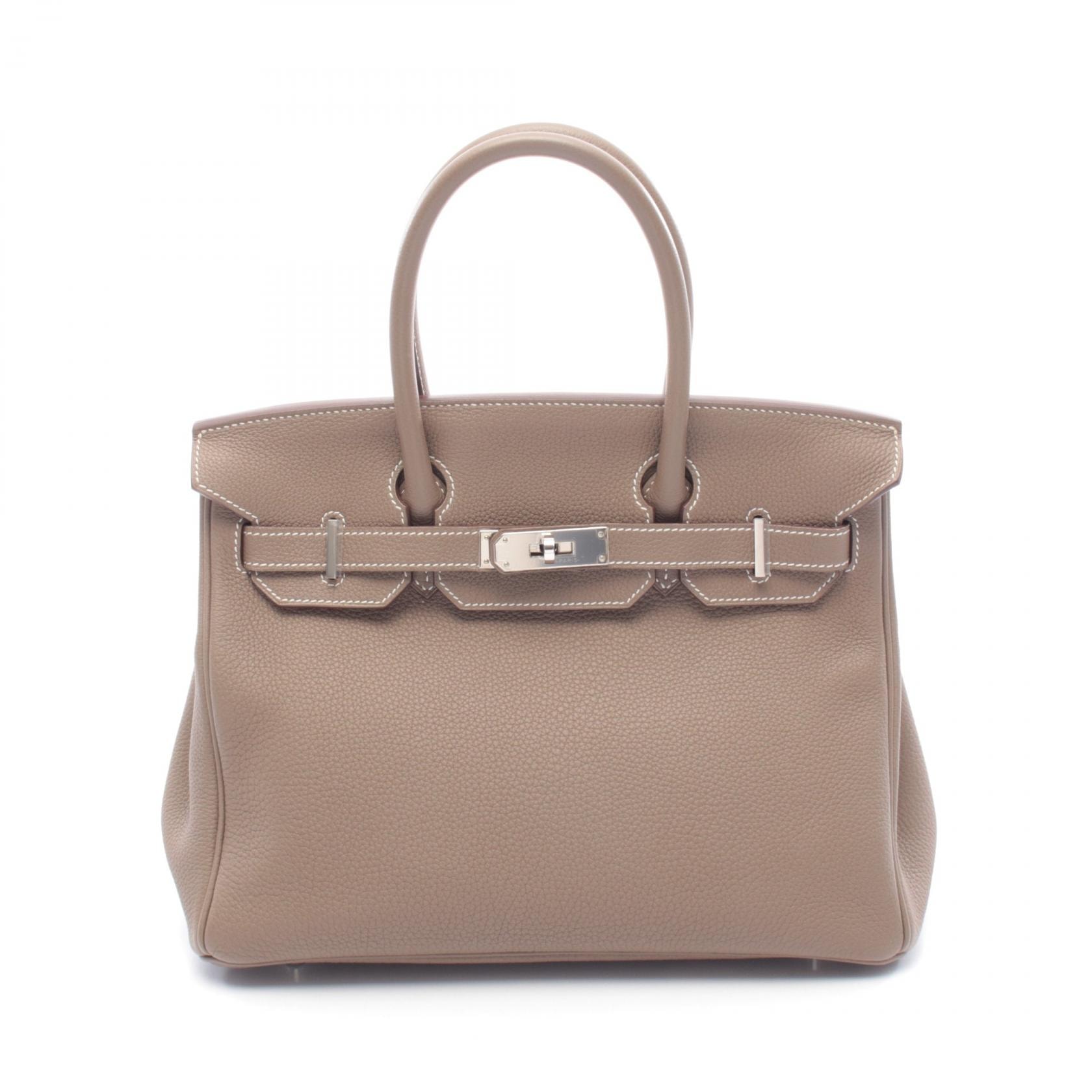 エルメス HERMES バーキン30 ハンドバッグ バッグ レザー トゴ エトゥープ A刻印(2017年製造) レディース グレー系 【中古】