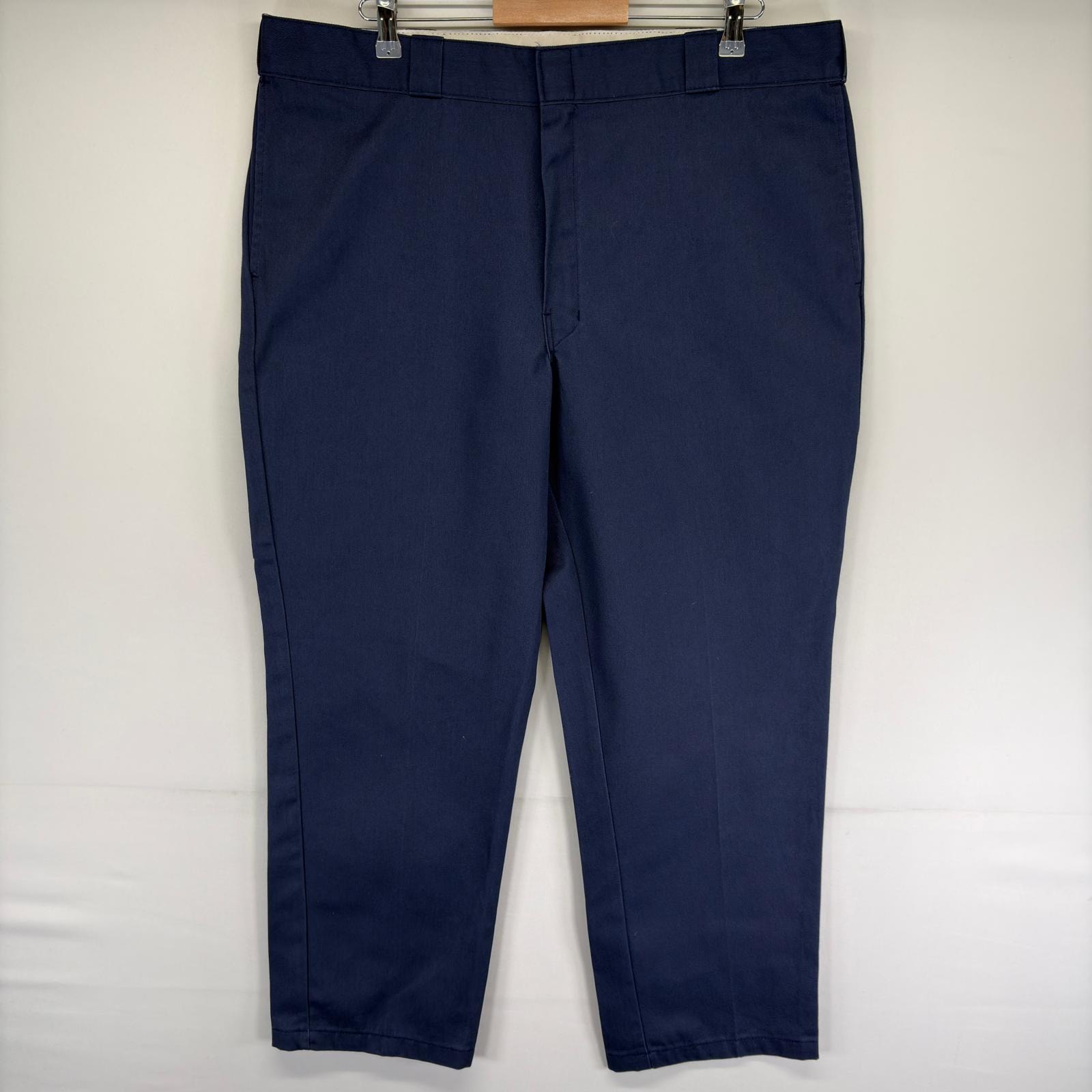古着 ディッキーズ Dickies パンツ ワーク 大きいサイズ ストレート ジッパーフライ 874 チノパン W42 L30  ネイビー系 メンズ
