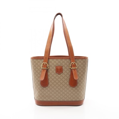 セリーヌ CELINE マカダム トートバッグ バッグ PVCコーティングキャンバス レザー レディース ベージュ系 / ブラウン系 【中古】