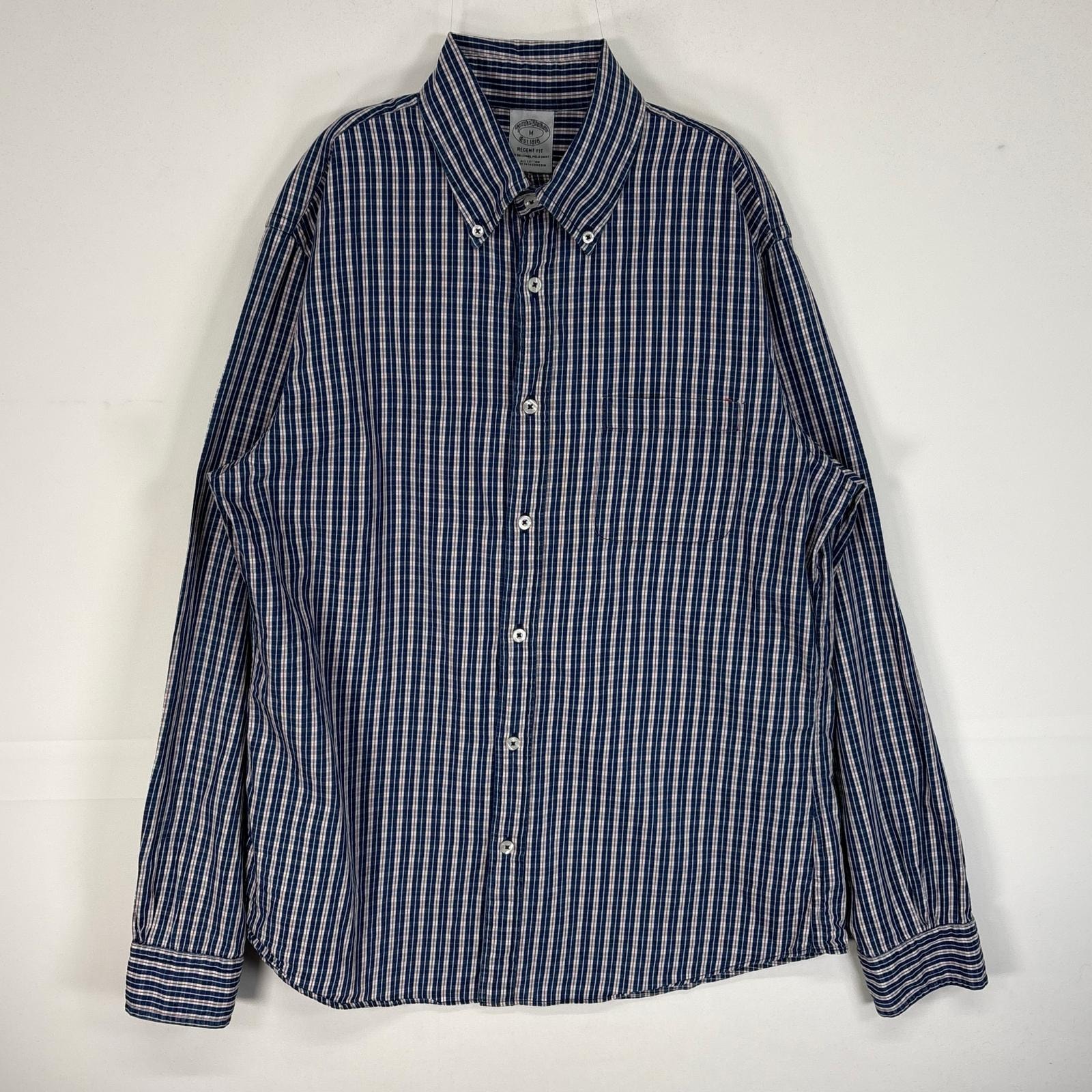 古着 ブルックスブラザーズ Brooks Brothers 長袖シャツ チェック 胸ポケ REGENT M  ネイビー系 マルチカラー メンズ
