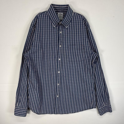 古着 ブルックスブラザーズ Brooks Brothers 長袖シャツ チェック 胸ポケ REGENT M ネイビー系 マルチカラー メンズ