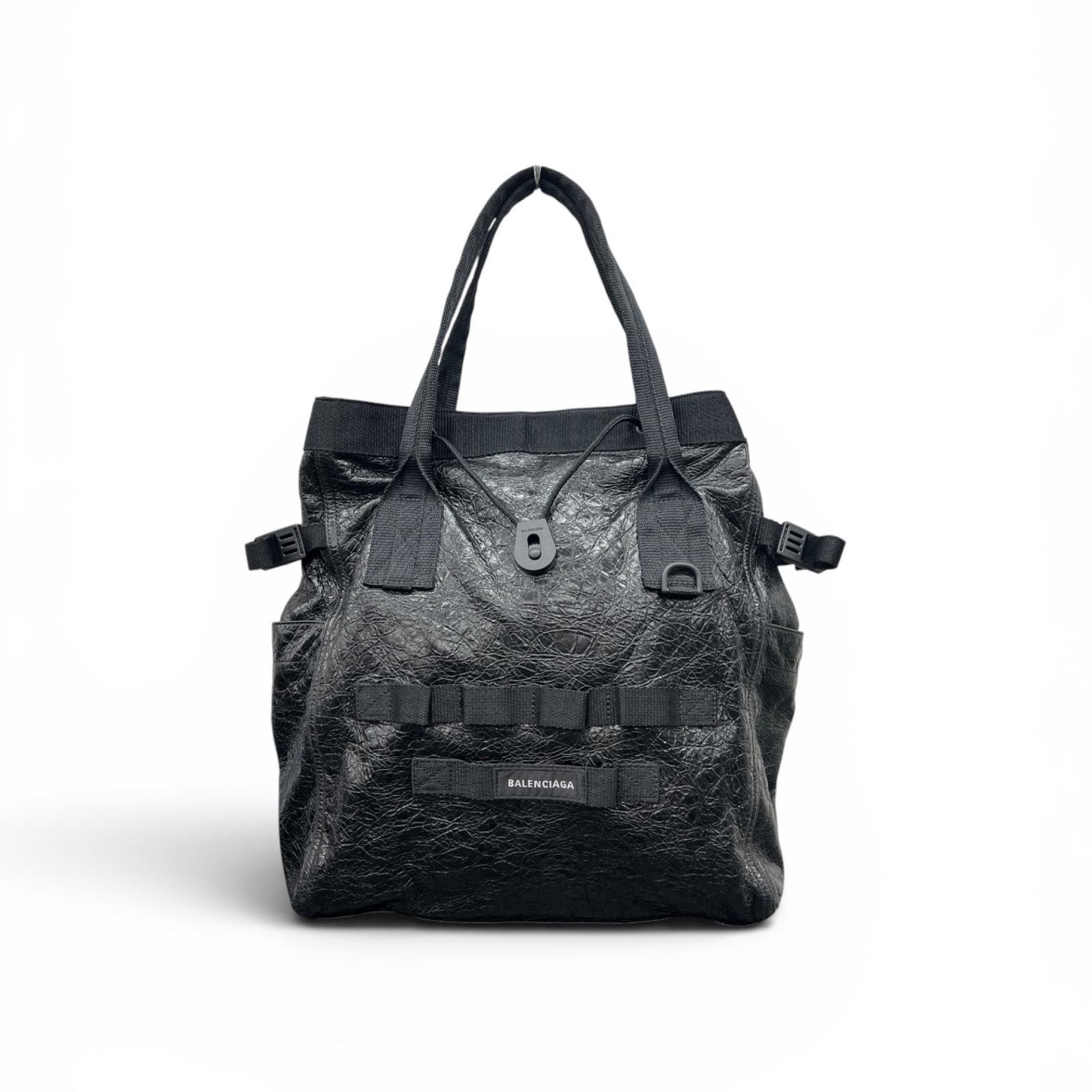 BALENCIAGA 極美品 バレンシアガ アーミー ミディアム トート アリーナラムスキン レザー トートバッグ 644040 レザー ブラック ハンドバッグ Y2K Aランク 中古 鑑定済 バレンシアガバッグ