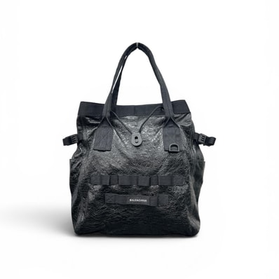 BALENCIAGA 極美品 バレンシアガ アーミー ミディアム トート アリーナラムスキン レザー トートバッグ 644040 レザー ブラック ハンドバッグ Y2K Aランク 中古 鑑定済 バレンシアガバッグ