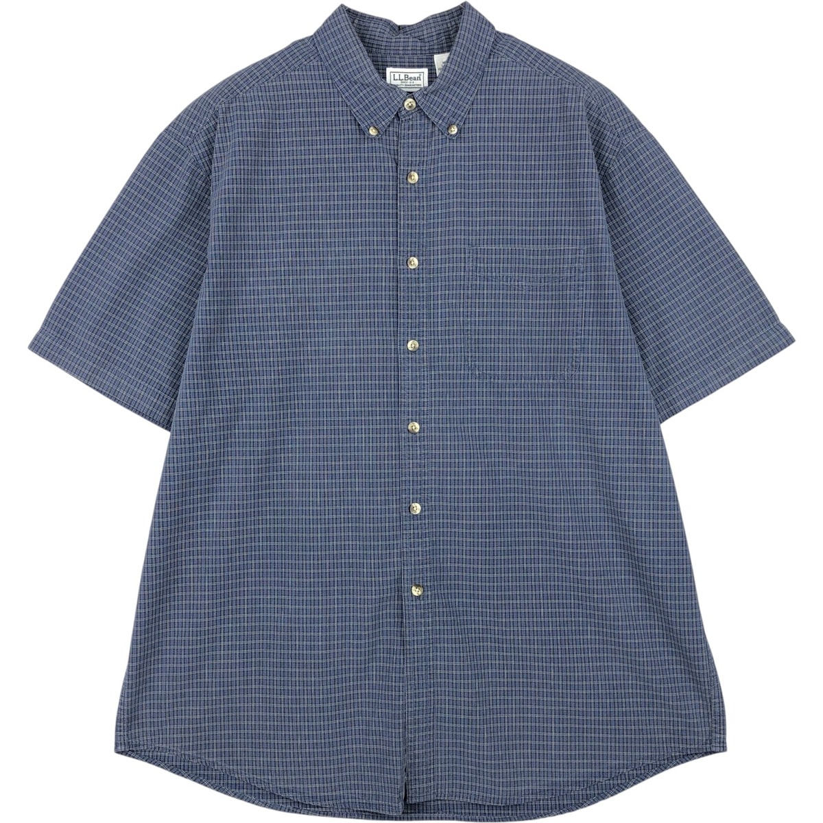 古着 エルエルビーン L.L.Bean 半袖 ボタンダウン チェックシャツ メンズL相当 ヴィンテージ/eaa655405