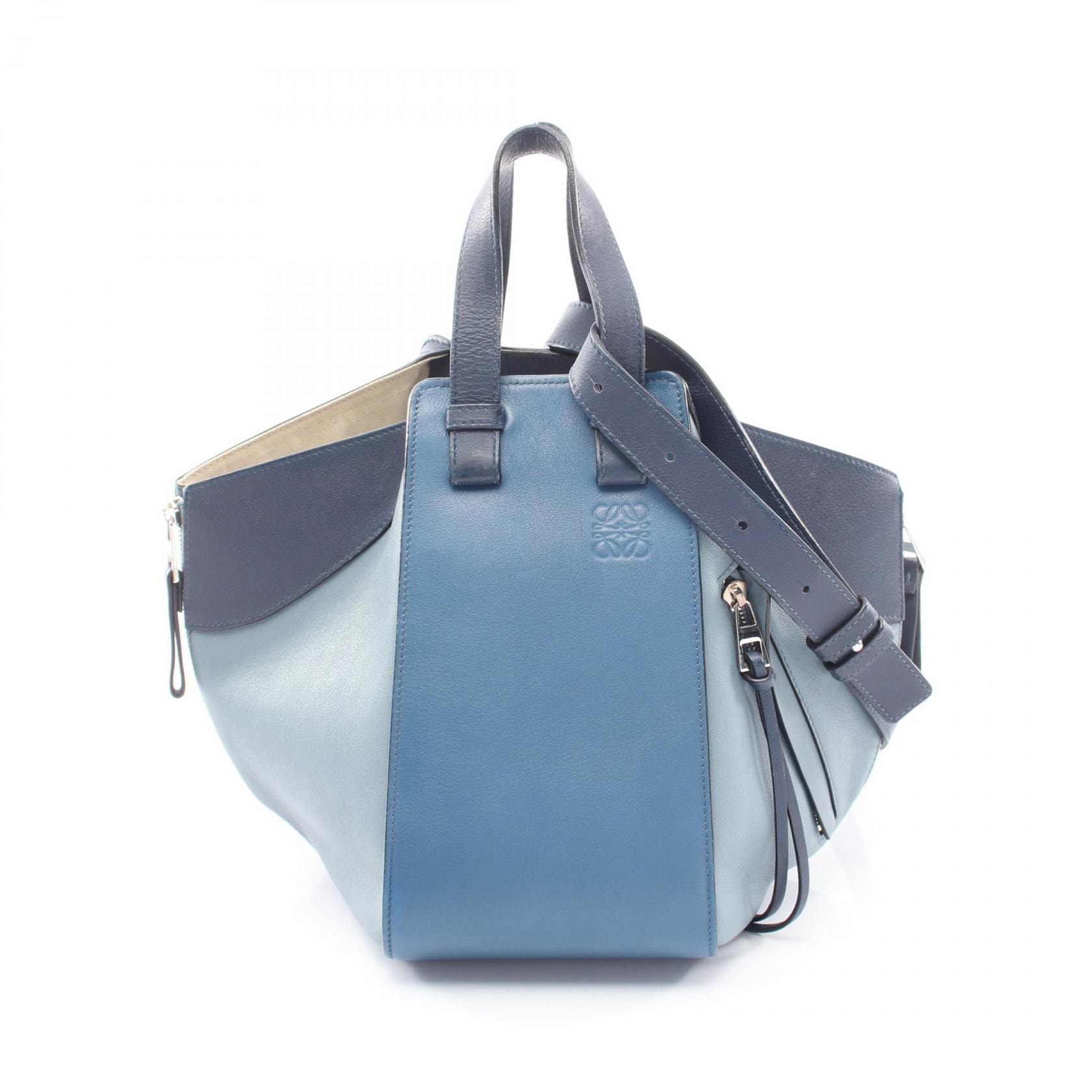 ロエベ LOEWE HAMMOCK SMALL ハンモック スモール 2WAY ハンドバッグ バッグ レザー レディース ブルー系 / ネイビー系 【中古】
