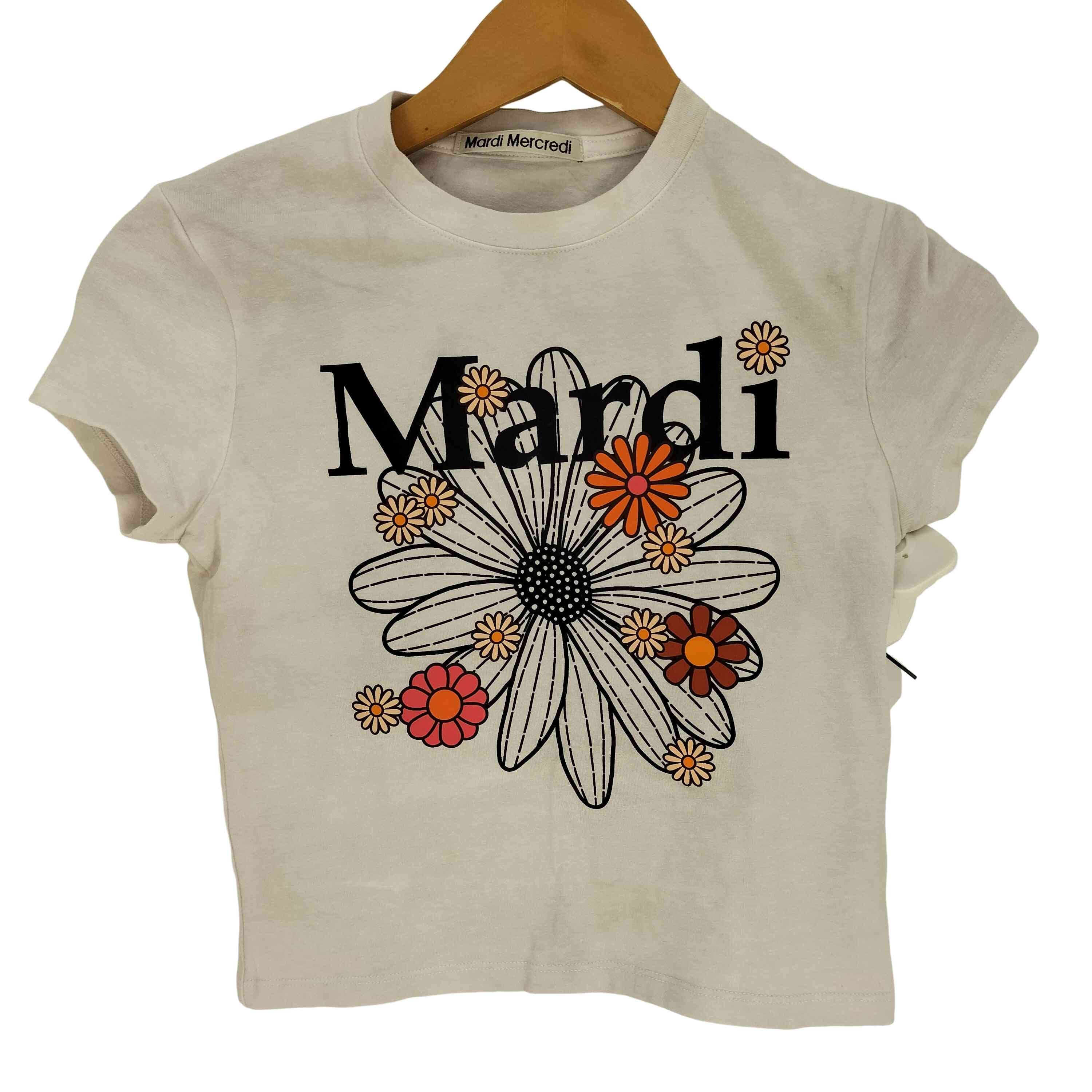 ロゴプリント クルーネック クロップド Tシャツ【1139142812215】