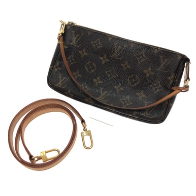 □□LOUIS VUITTON ルイヴィトン モノグラム ポシェット・アクセソワール ストラップ付 M51980