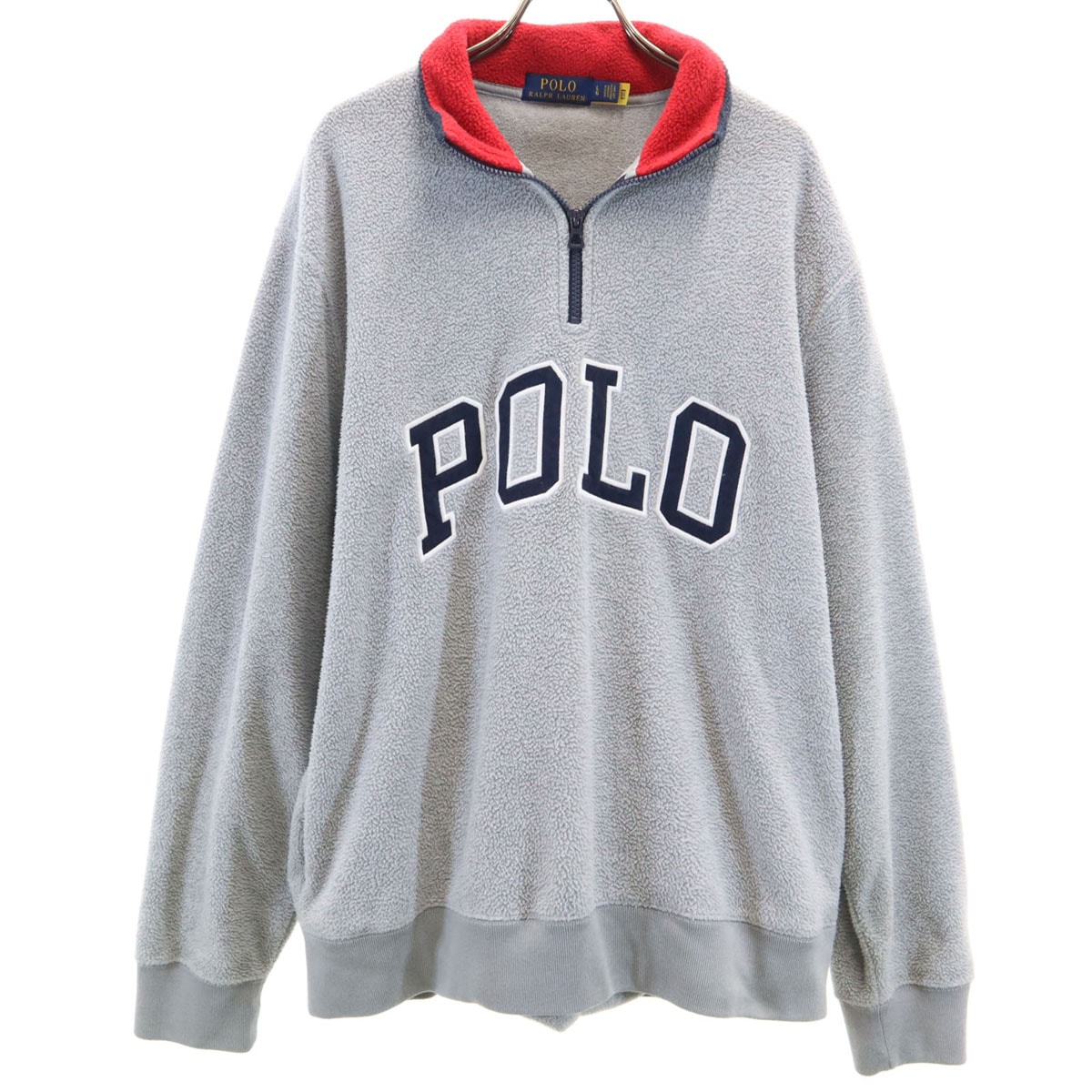 POLO RALPH LAUREN ポロラルフローレン 長袖 フリース ハーフジップ スウェット L グレー