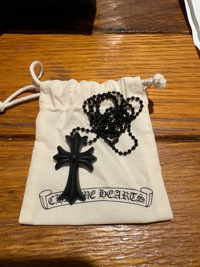 Chrome Hearts Rubber Small CH Cross Silicon Necklace "Black"