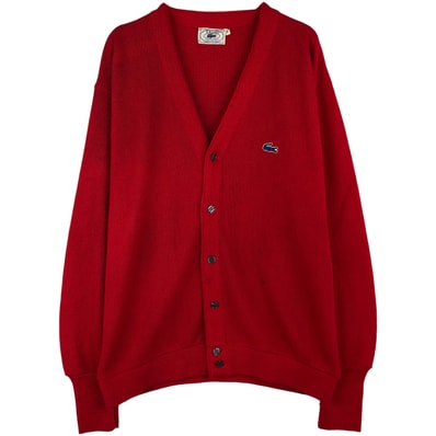 古着 70~80年代 ラコステ LACOSTE IZOD アクリルニットカーディガン メンズXL相当 ヴィンテージ/eaa607655