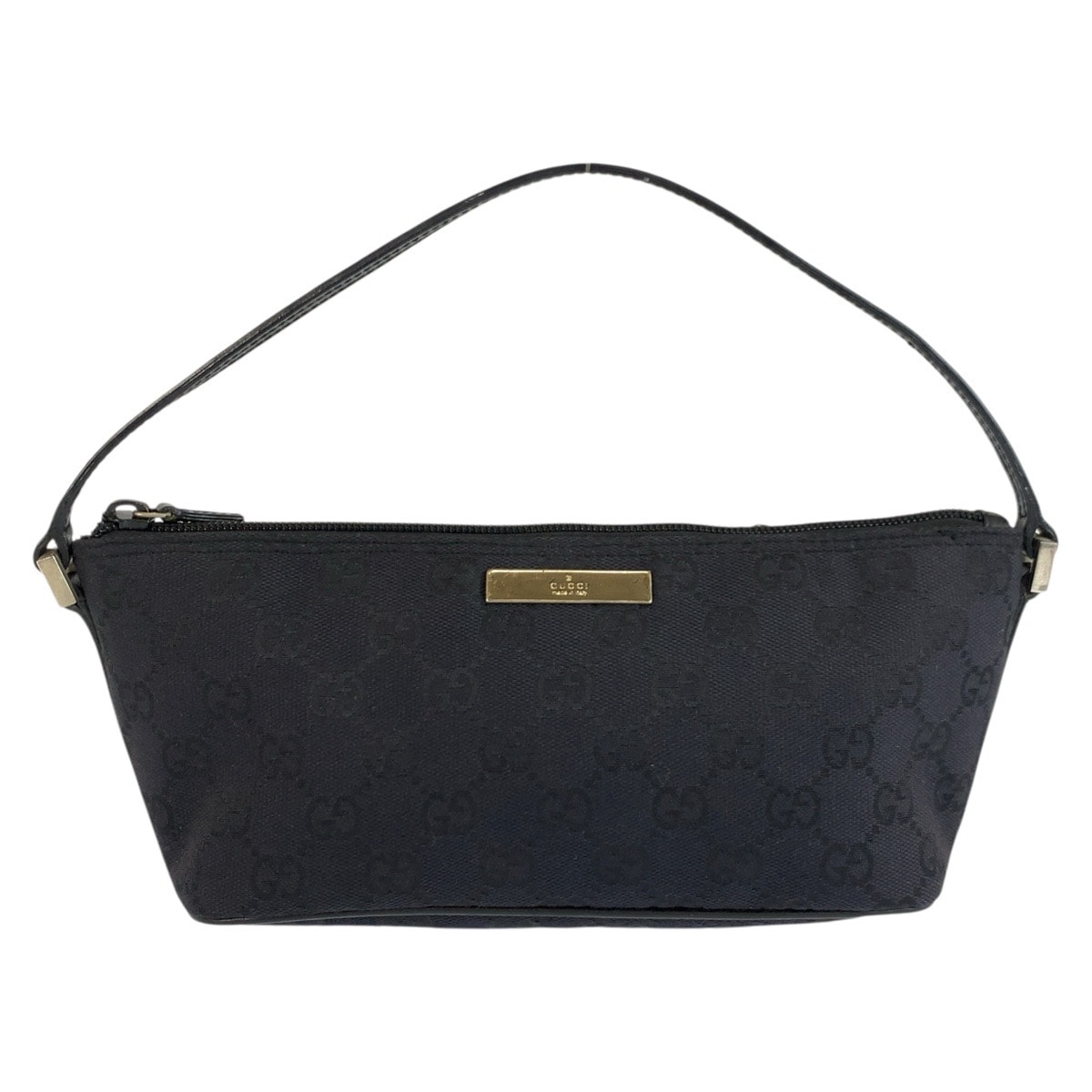 美品 GUCCI グッチ ブラック 黒 シルバー金具 ハンドバッグ アクセサリーポーチ 603229 【中古】
