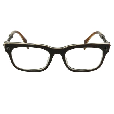 CHROME HEARTS クロムハーツ(原本無) INSTABONE II CHプラス アイウェア 眼鏡 メガネ ブラウン系 52□20-147【中古】
