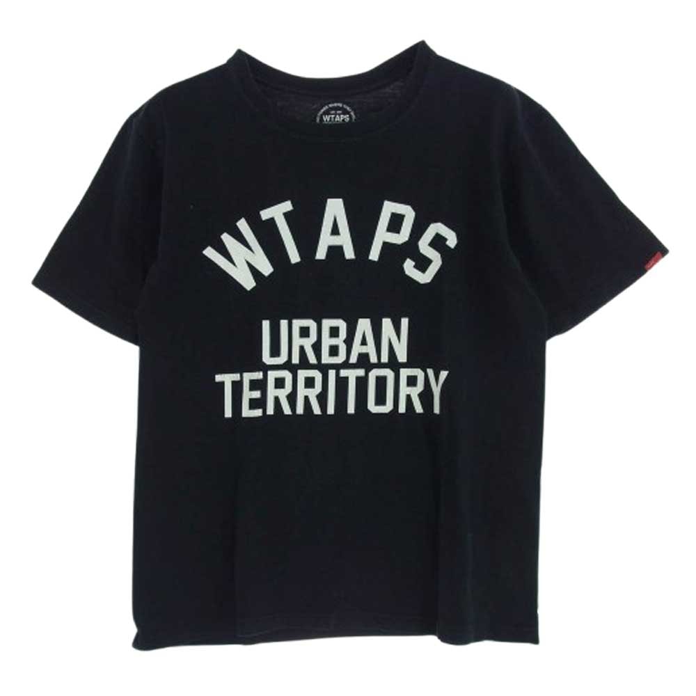 WTAPS ダブルタップス Tシャツ URBAN TERRITORY カレッジ ロゴ プリント 半袖 Tシャツ ネイビー系 2【中古】