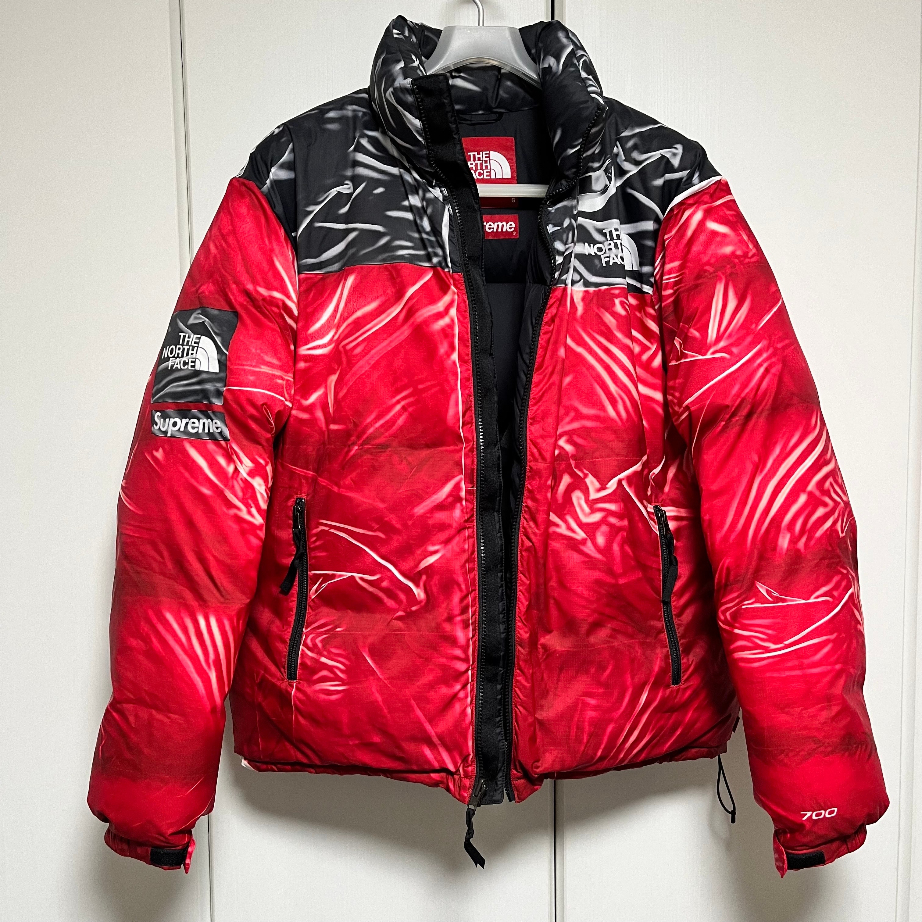 Supreme x The North Face Trompe Loeil Printed Nuptse Jacket "Red"