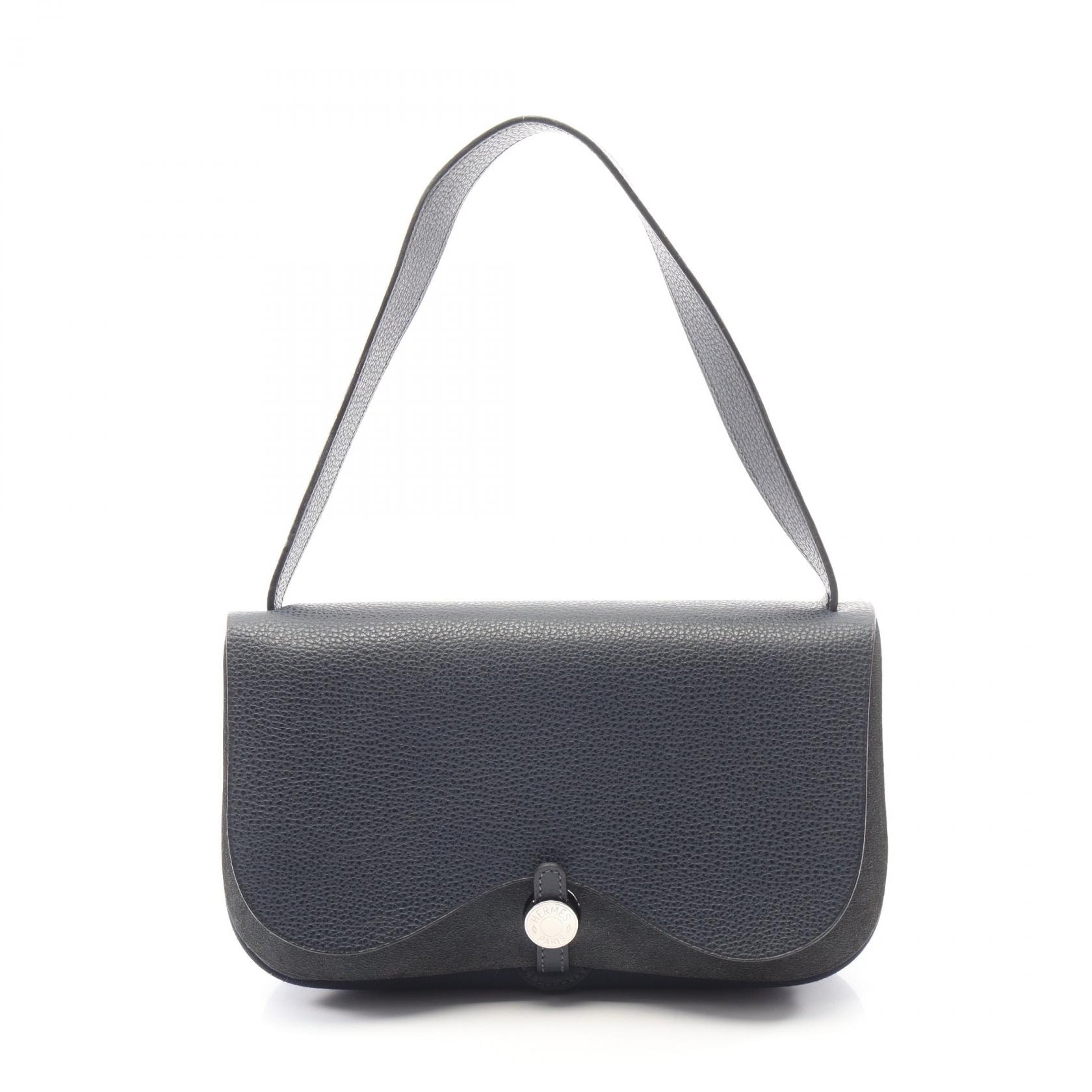 エルメス HERMES サックコロラドPM ショルダーバッグ バッグ レザー キャンバス トワルオフィシエ / リエージュ トワルオフィシエ ブルーインディゴ □I刻印(2005年製造) レディース ネイビー系 044790CK 【中古】