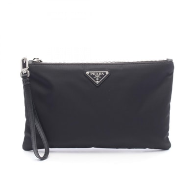 プラダ PRADA トライアングルロゴ セカンドバッグ クラッチバッグ バッグ ナイロン レザー メンズ ブラック系 2NH0062DMHF0002 【新品】