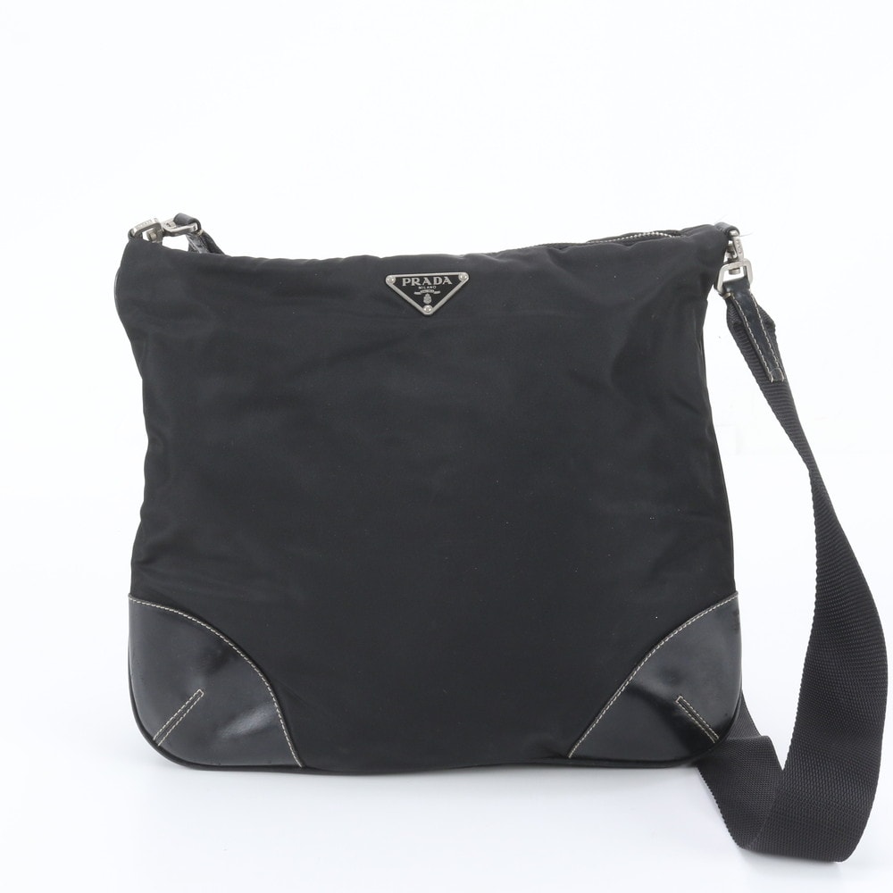 ■美品 プラダ テスート ナイロントライアングルロゴショルダーバッグ