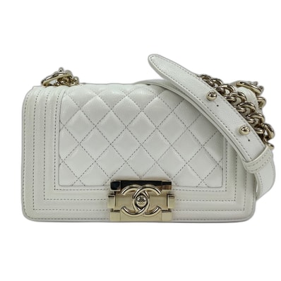 シャネル CHANEL キャビアスキン ボーイシャネルスモール ショルダーバッグ【中古】