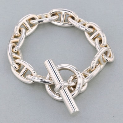 【値下げ】HERMES エルメス シェーヌダンクル ブレスレット GM ブレスレット シルバー925 シルバー メンズ【中古】