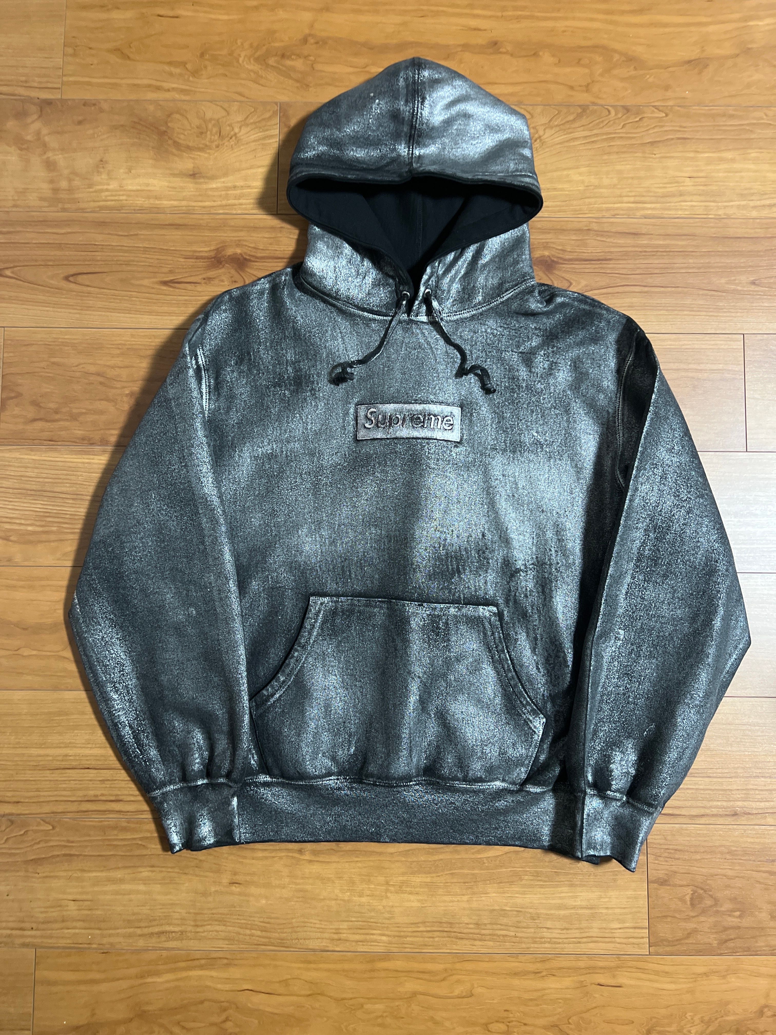 Supreme x MM6 Maison Margiela Foil Box Logo Hooded Sweatshirt "Black"
