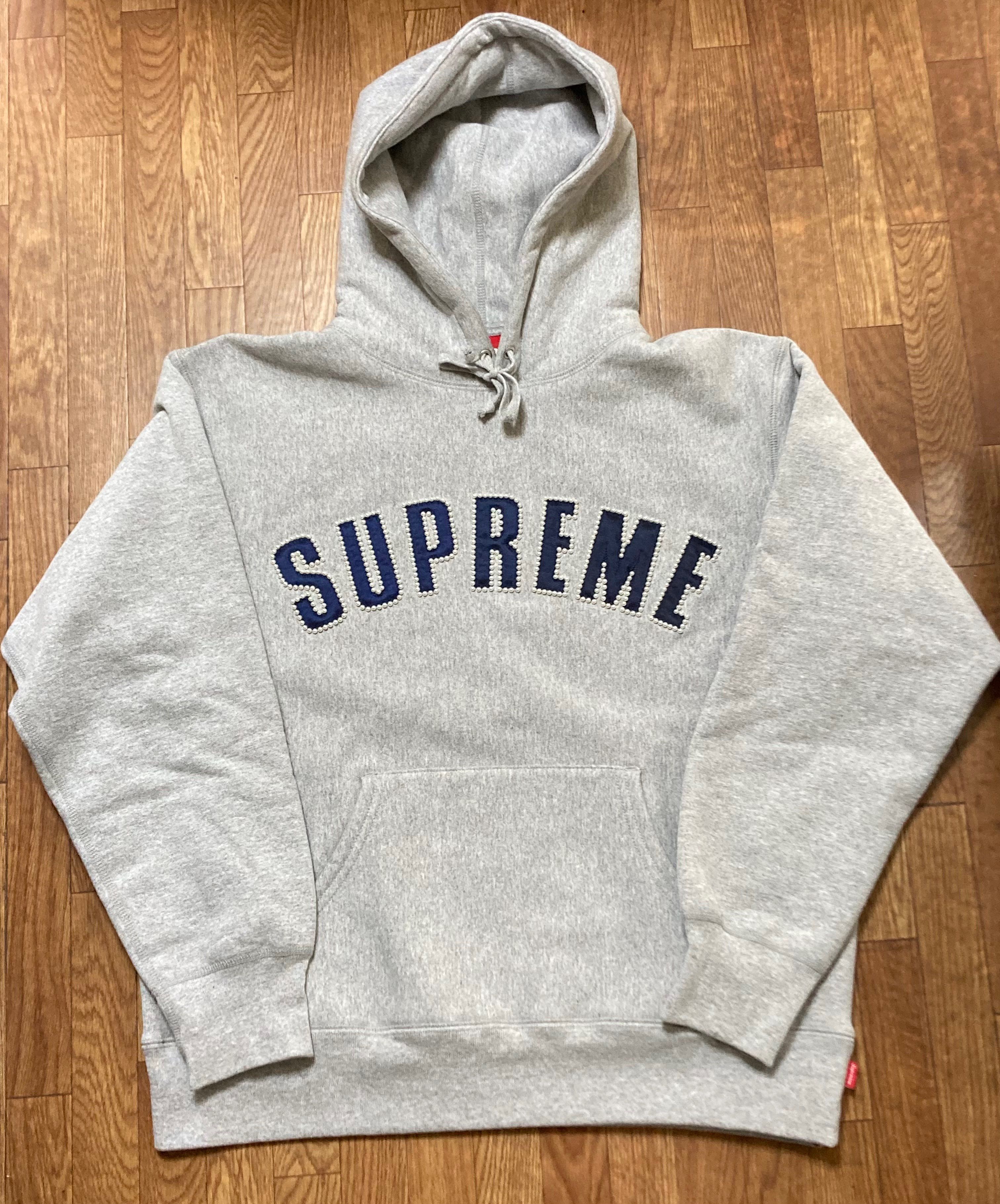 Supreme Pearl Logo Hooded Sweatshirt "Grey"