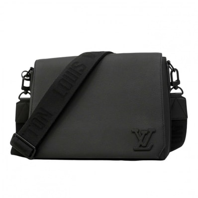 【6dd4106】ルイヴィトン ショルダーバッグ LVアエログラム テイクオフ メッセンジャー M57080 ノワール【中古】メンズ