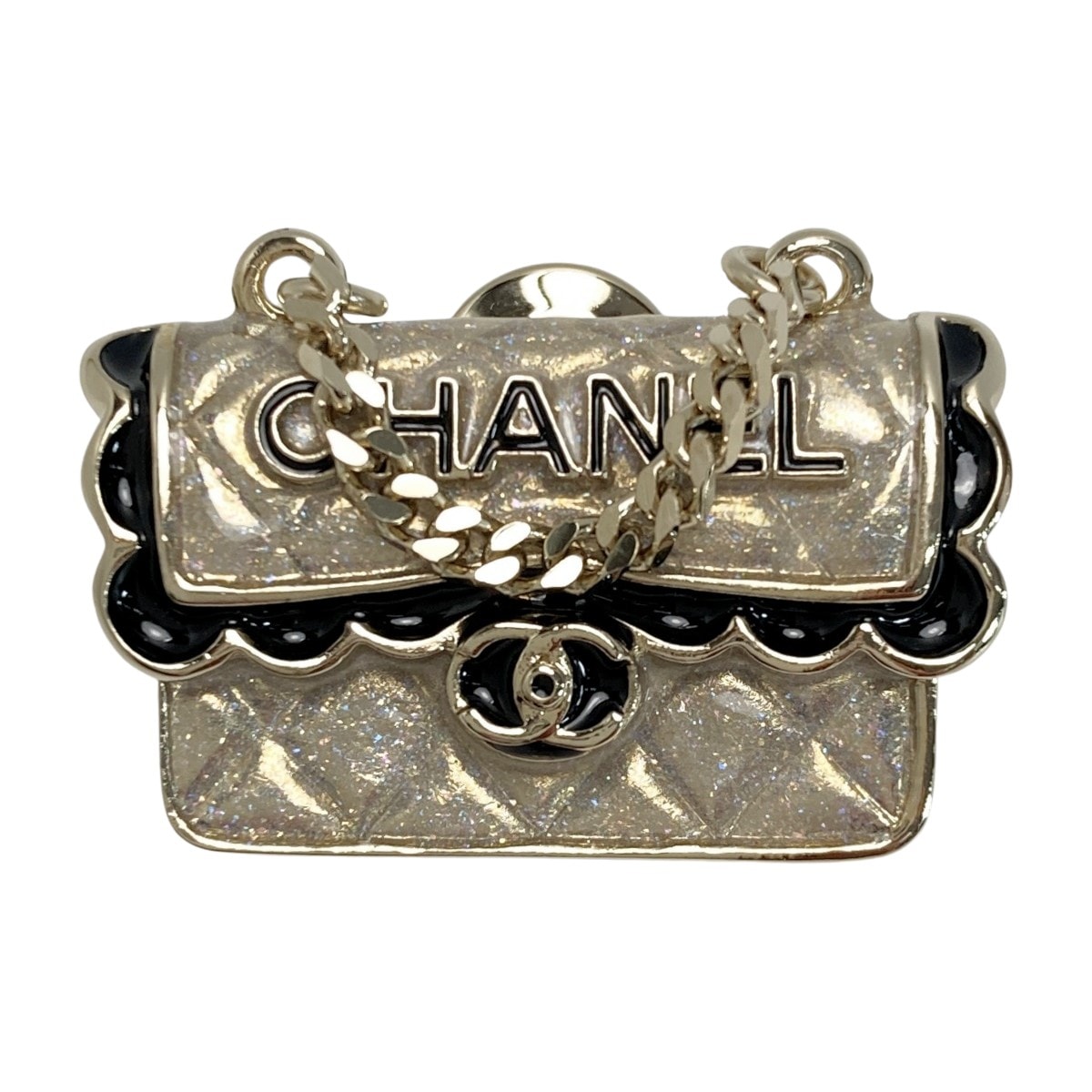 CHANEL シャネル マトラッセ バッグモチーフ ピンブローチ C24B ゴールド GP ココマーク