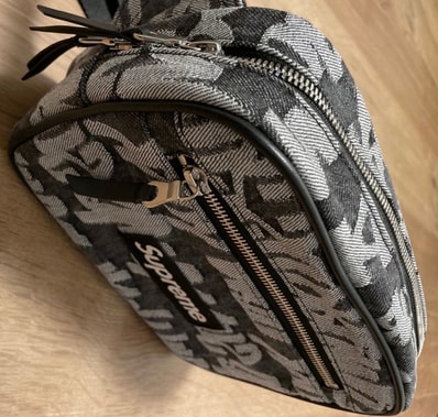 Supreme Fat Tip Jacquard Denim Waist Bag "Black"