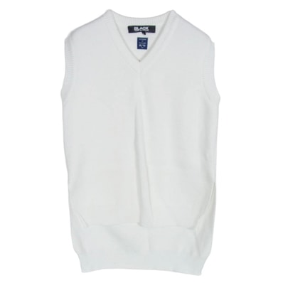 BLACK COMME des GARCONS ブラックコムデギャルソン ベスト 1G-N502 LOCHAVEN of SCOTLAND ロキャベン・オブ・スコットランド Vネック ニット ベスト ホワイト系 S【中古】