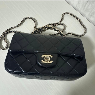 CHANEL 2013 Mini Matelasse 18 Lambskin Shoulder Bag "Black"