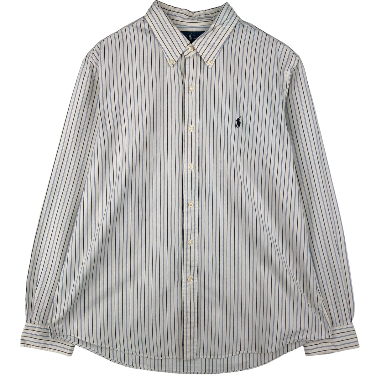 古着 ラルフローレン Ralph Lauren CUSTOM FIT 長袖 ボタンダウンストライプシャツ メンズXL相当/eaa606745