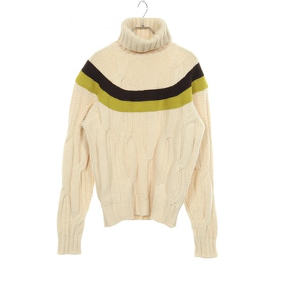 エルメス HERMES Yoke Torsad ヨークトルサド タートルネック ニット 衣料品 トップス ウール カシミヤ メンズ ホワイト系 / ブラウン系 / グリーン系 【中古】
