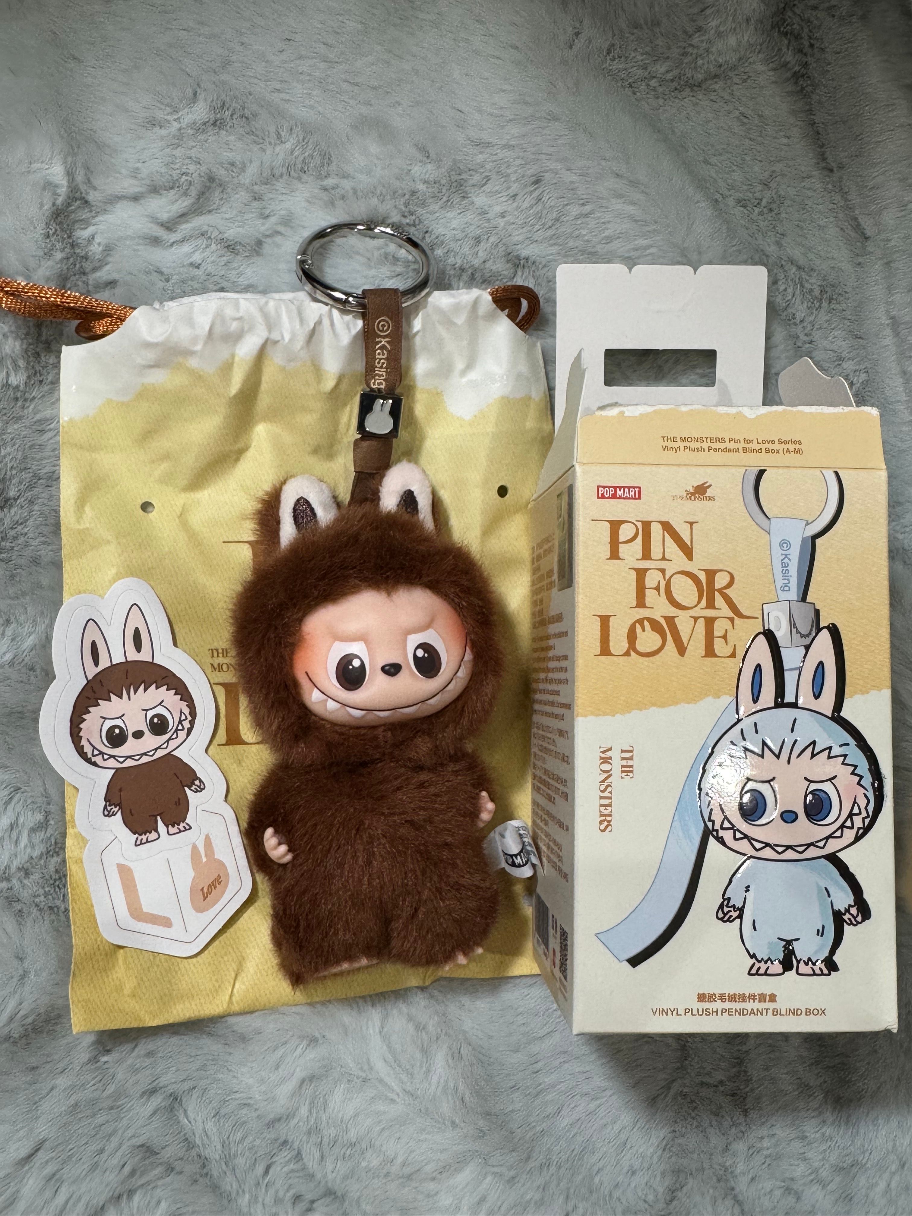 POP MART THE MONSTERS (LABUBU) Pin for Love Series-Vinyl Plush Pendant (A-M) L