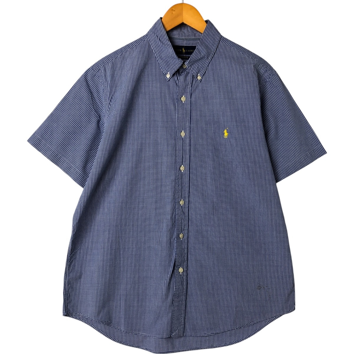 古着 ラルフローレン Ralph Lauren CLASSIC FIT クラシックフィット ギンガムチェック 半袖 ボタンダウン チェックシャツ L/eaa550515