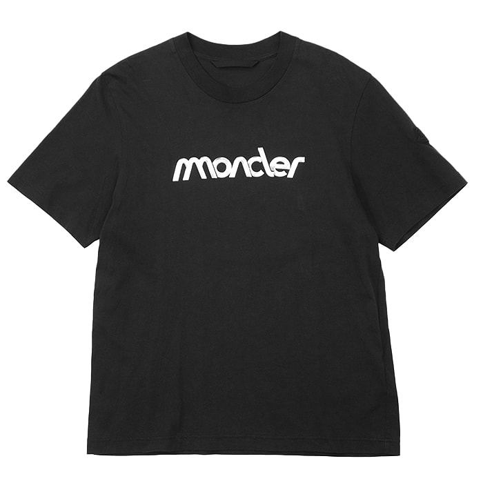 モンクレール 2023年製 ロゴ 半袖Tシャツ メンズ ブラック シルバー L MONCLER