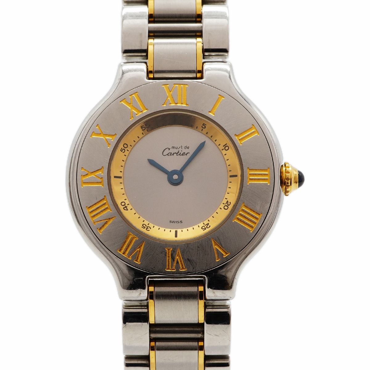 ★SALE【6wgd0281】カルティエ マスト21 SM W10073R6 シルバー文字盤【中古】腕時計 レディース