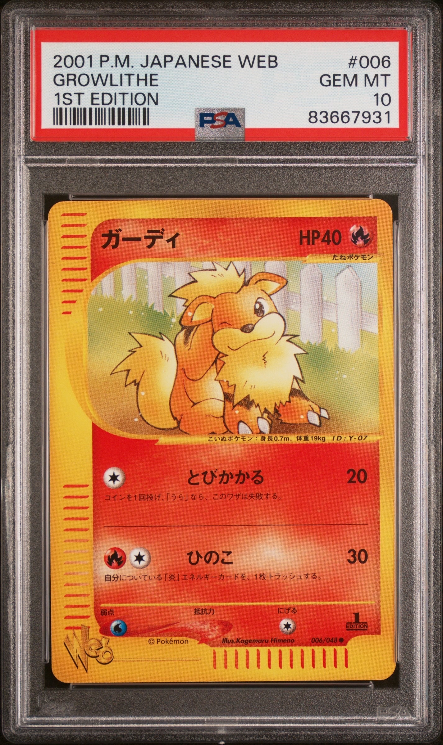 まとめ割り ポケモンカード ガーディ web 006 psa10 【公式通販】
