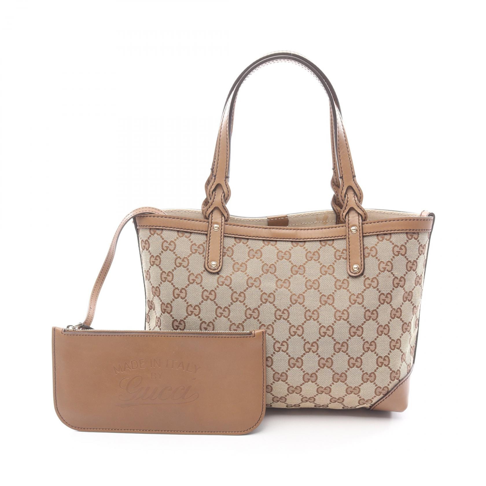 グッチ GUCCI GGキャンバス トートバッグ バッグ キャンバス レザー レディース ベージュ系 / ブラウン系 269878 【中古】