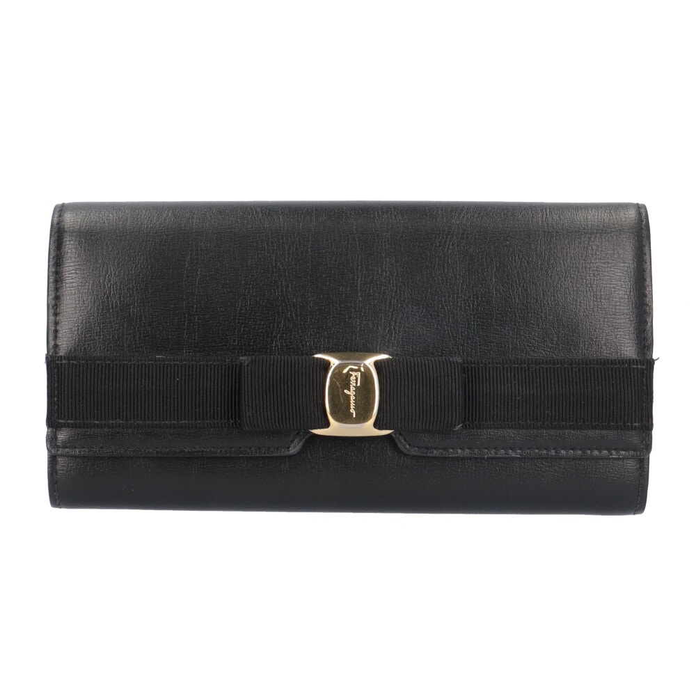 サルヴァトーレフェラガモ NEW VARA コンチネンタルウォレット 長財布 レザー 22E008 734541 レディース Salvatore Ferragamo  中古